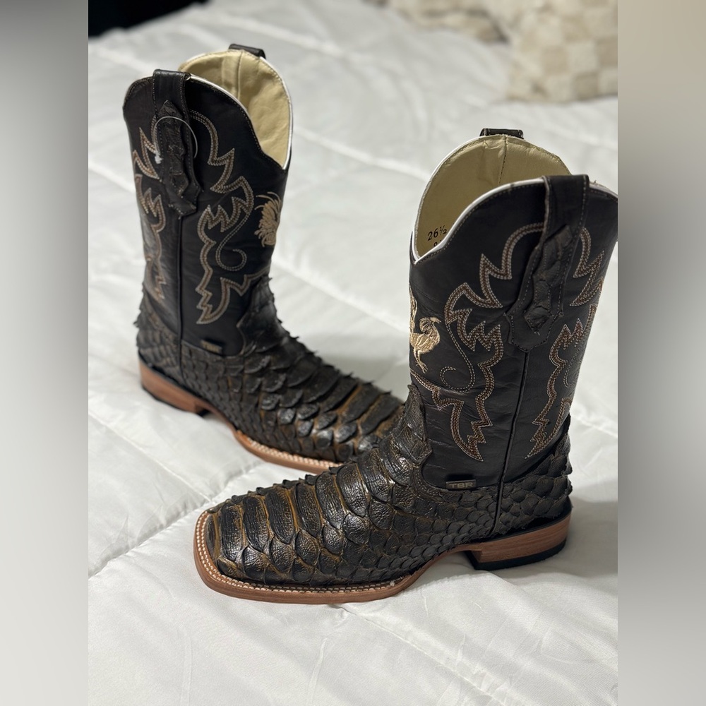 Cream Leather Boots